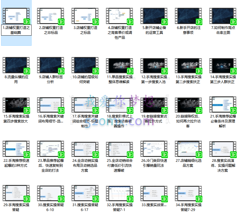 淘系电商入门到精通,手淘搜索,手淘推荐,全店动销 (价值1099元)