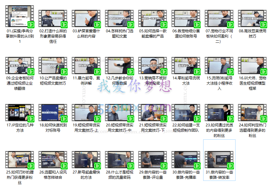 任性大舅宠物行业短视频运营课 (不讲废话)