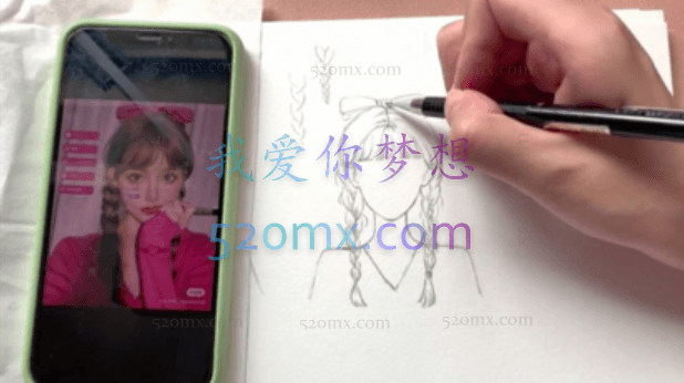 鱼小沫2020少女头像线稿精品课肖像零基础入门【画质高清】