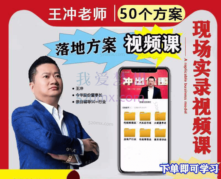 王冲:50个行业现场设计方案50个方案实录商业模式