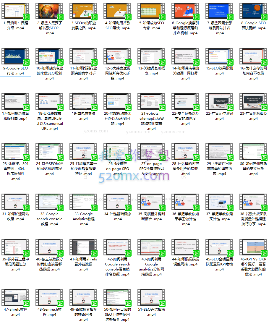 谷歌大叔团队谷歌SEO实战教程：谷歌排名第一秘籍，内容从入门到高阶，适合个人及团队