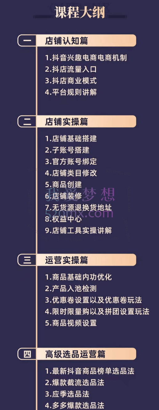 长风:抖音小店精细化全套运营操盘系统课