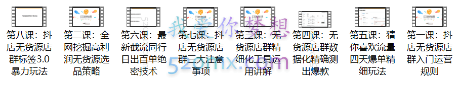 叮咚有课(海洋):抖音无货源店群私家班