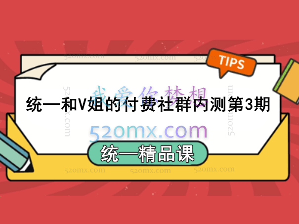 统—精品课·统─和V姐的付费社群内测第3期