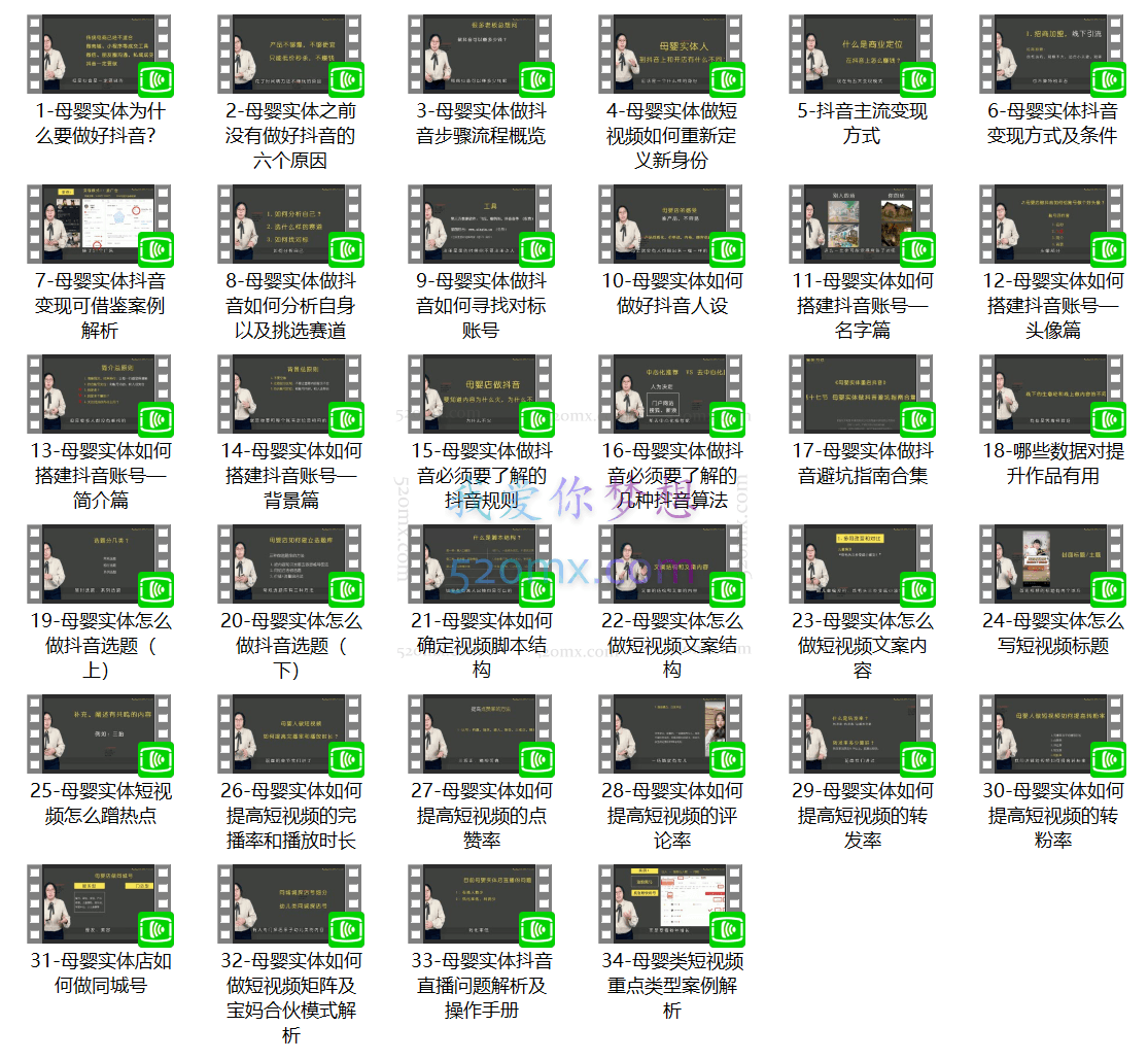 母婴实体抖音运营实操课程