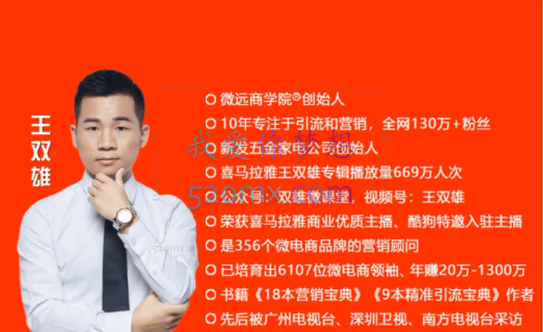 《采金系统2.0》(私域成交)王双雄