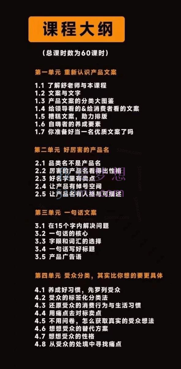 舒老师：文案课 _ 产品文案痛苦60讲