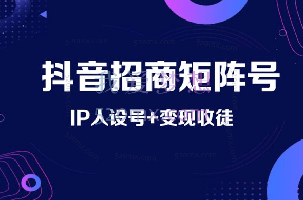 抖音招商矩阵号+IP人设号+变现收徒