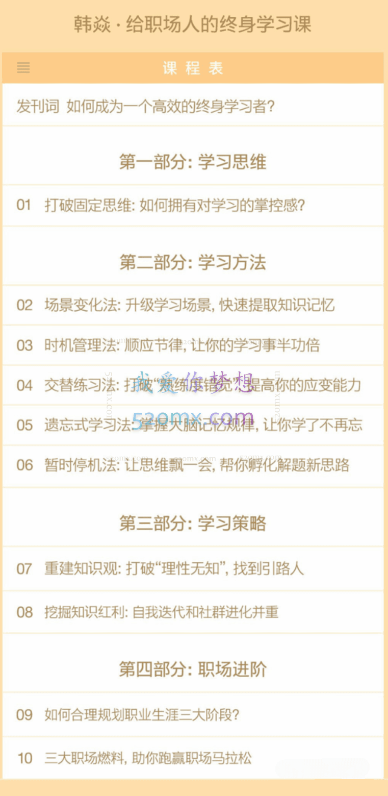 韩焱·给职场人的终身学习课,如何成为真正高效的学习者