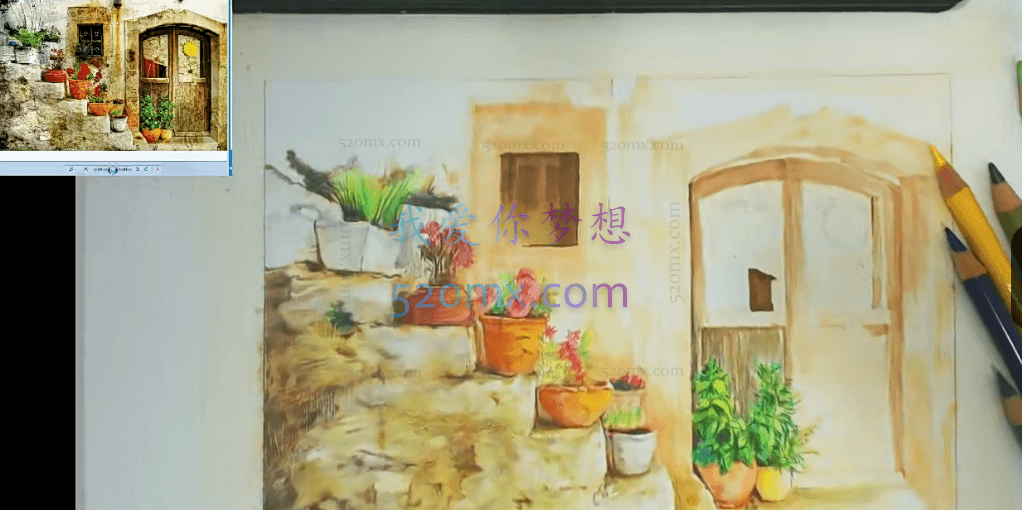 彩铅风景视频教程25讲_彩铅风景画教程_彩铅风景手绘教程