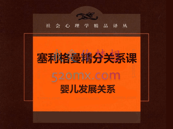 南希、奥格登、瓦林三位大师推荐【塞利格曼】关系—发展模型，包括临床治疗和婴儿期的关系与情绪 关系精分课 【视频+文字稿】