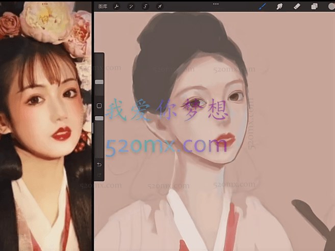 哈士奇味的鸵鸟：古风+现代头像课2022年ipad插画教程第1期