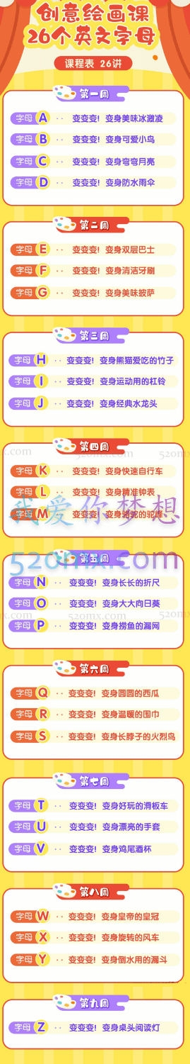 创意绘画课-26个英文字母