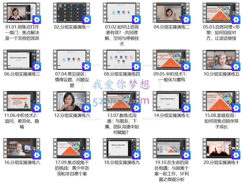 焦点解决（SFBT）实务线上中阶工作坊