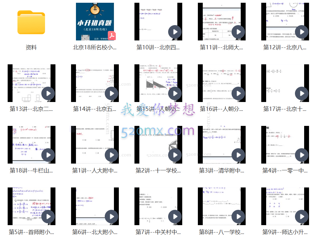 宇神老师【北京小升初】北京18所名校小升初考试真题卷讲解