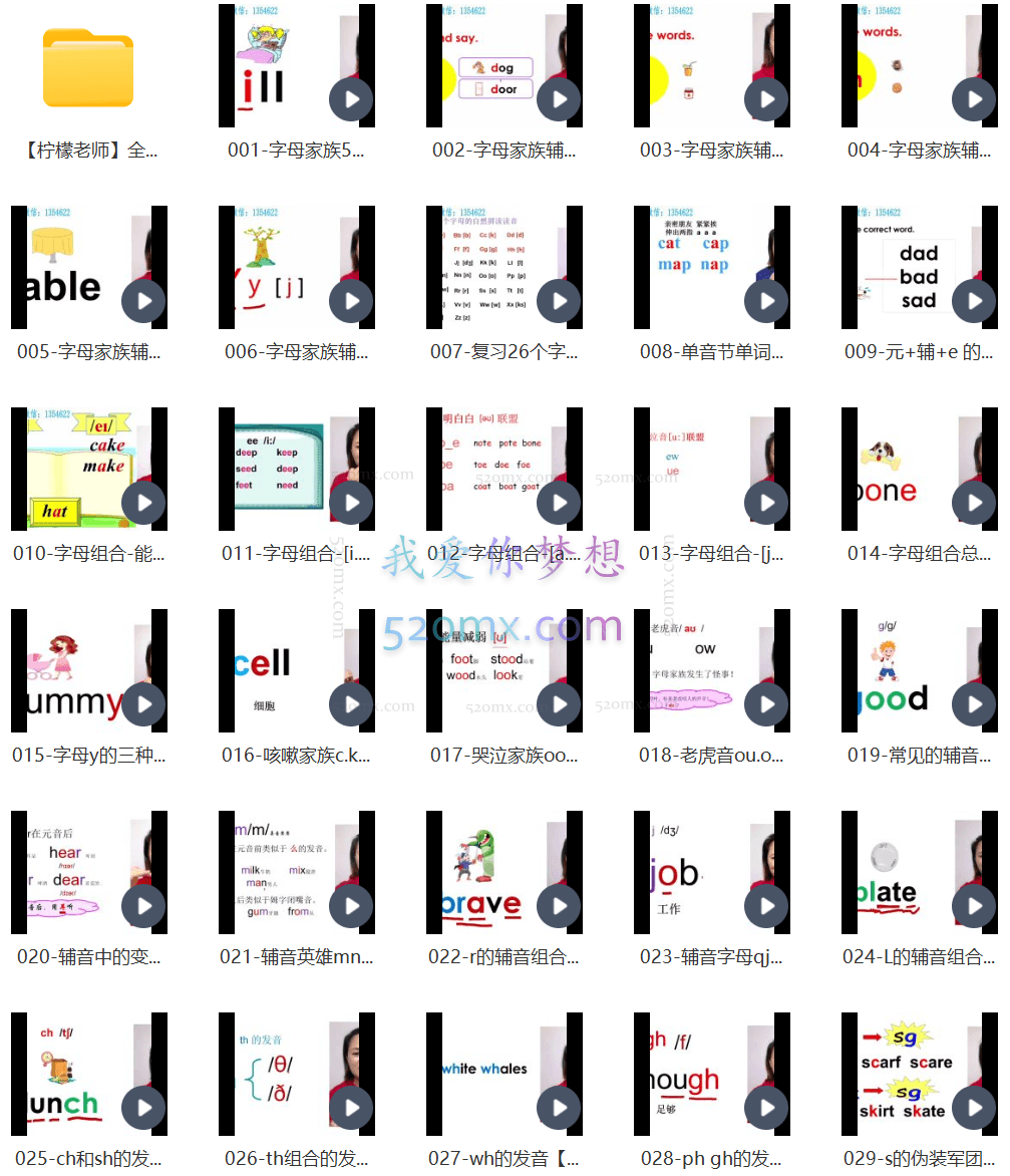 柠檬老师-全能英语(三合一),自然拼读、音标、语法精讲