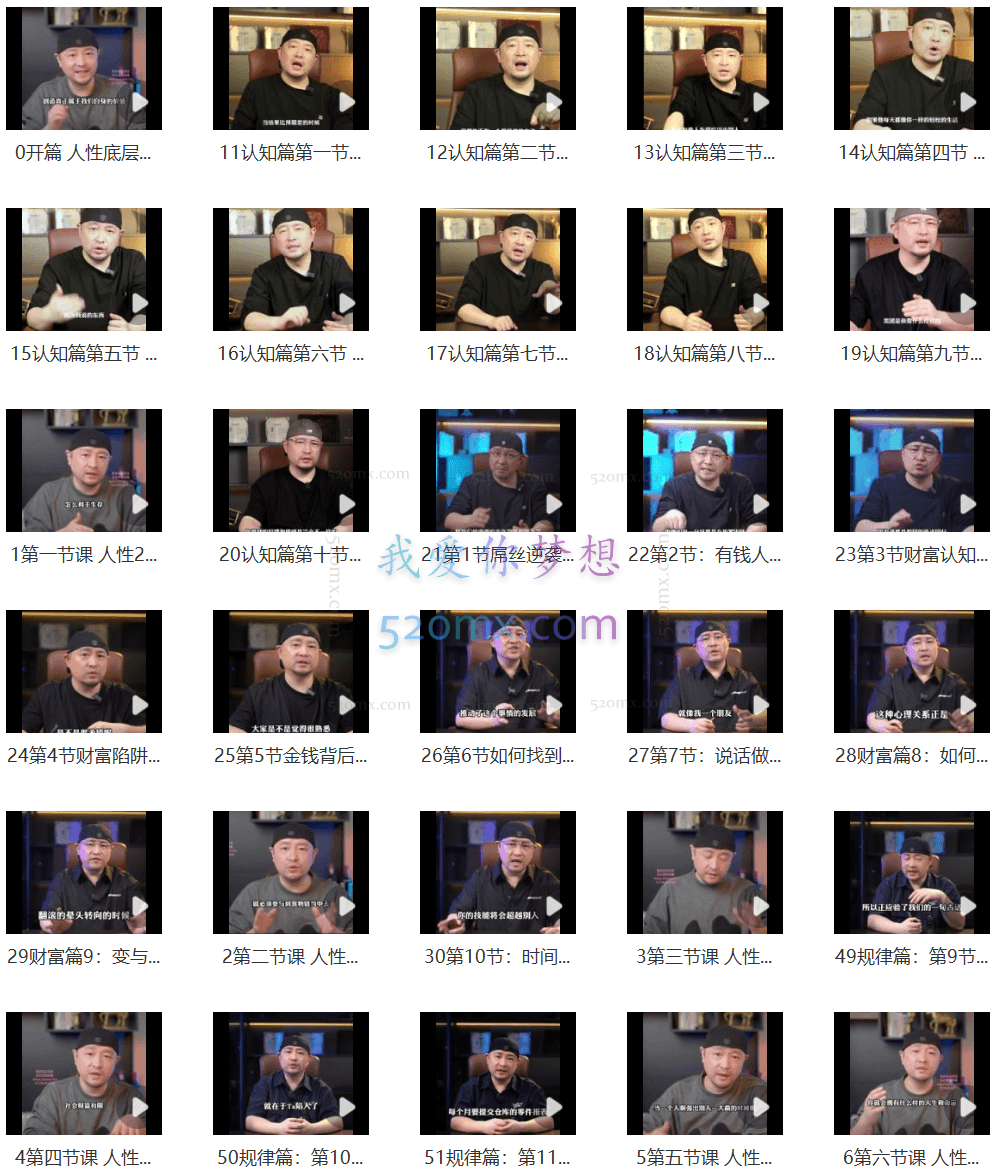 大齐人性认知成长课,在红尘中建立你的世界观人生观价值观,52节课带你疯狂成长