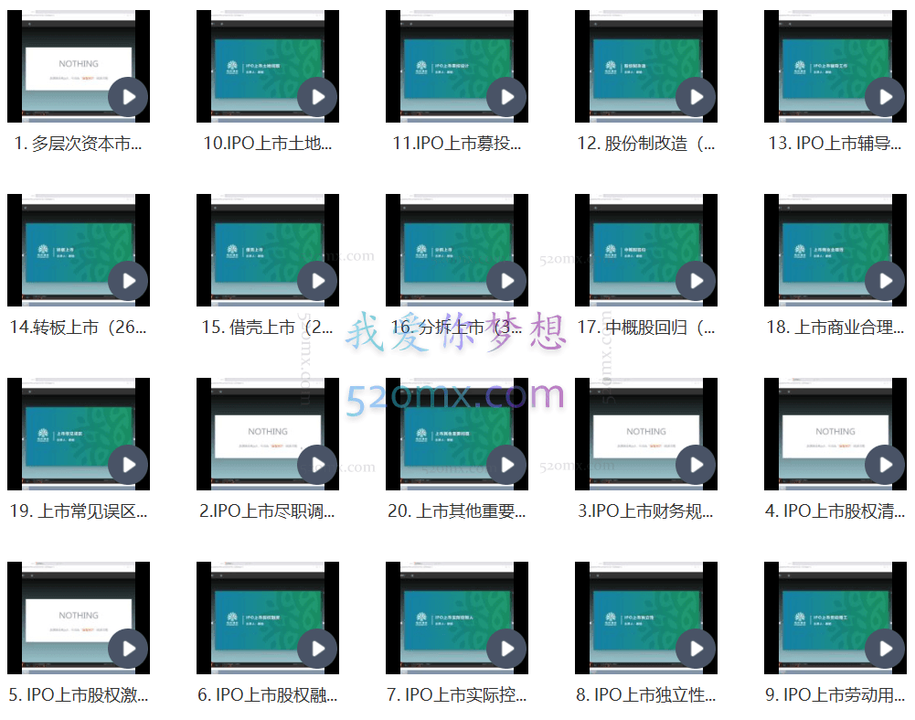 肖鹏老师《IPO上市实操专题课2021版(20大板块+607家案例)》