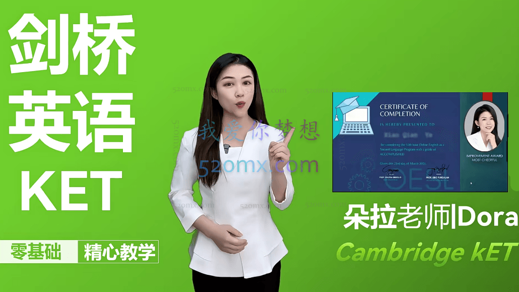朵拉老师剑桥英语五合一精品课!自然拼读+剑桥1-3+KET视频,助力KET过关考试~