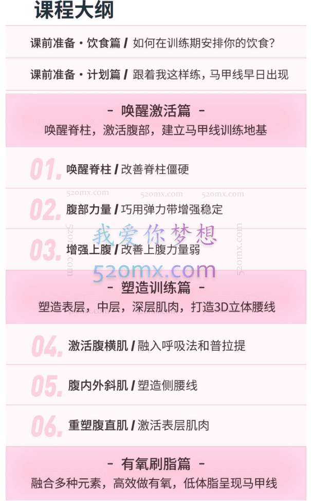 桑禹涵《明星私教的马甲线养成课》打造3D立体小蛮腰