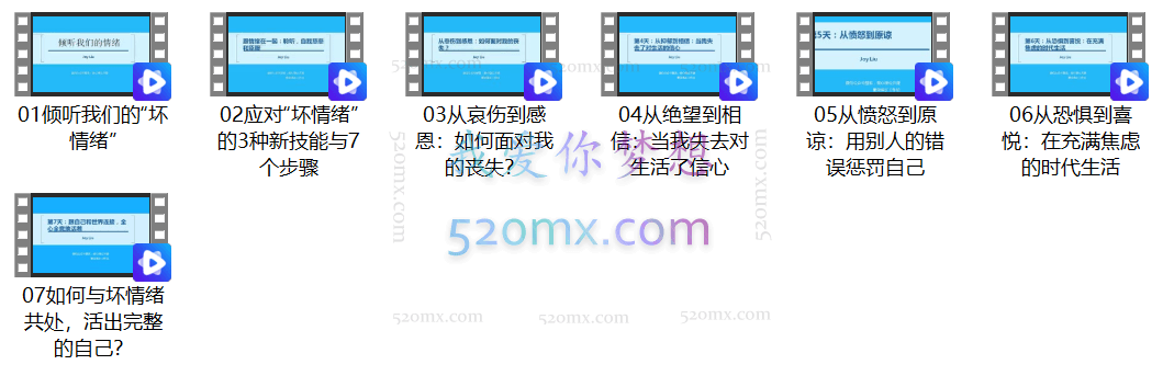 如何拯救有毒的坏情绪,收获从容自我?视频课程7讲