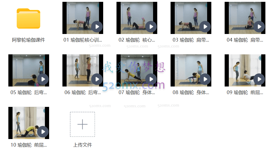 阿黎:轮瑜伽系列之模板课,5大习练主题+10节成品模板课覆盖、核心、肩带、后弯、前屈、身体放松
